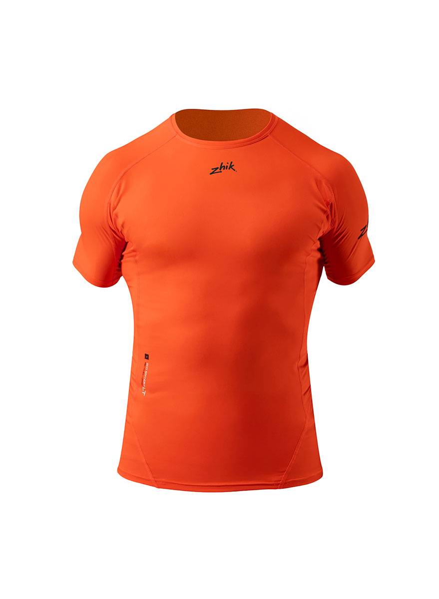Men's Eco Spandex LT Short Sleeve Baselayer Top - Flame Red