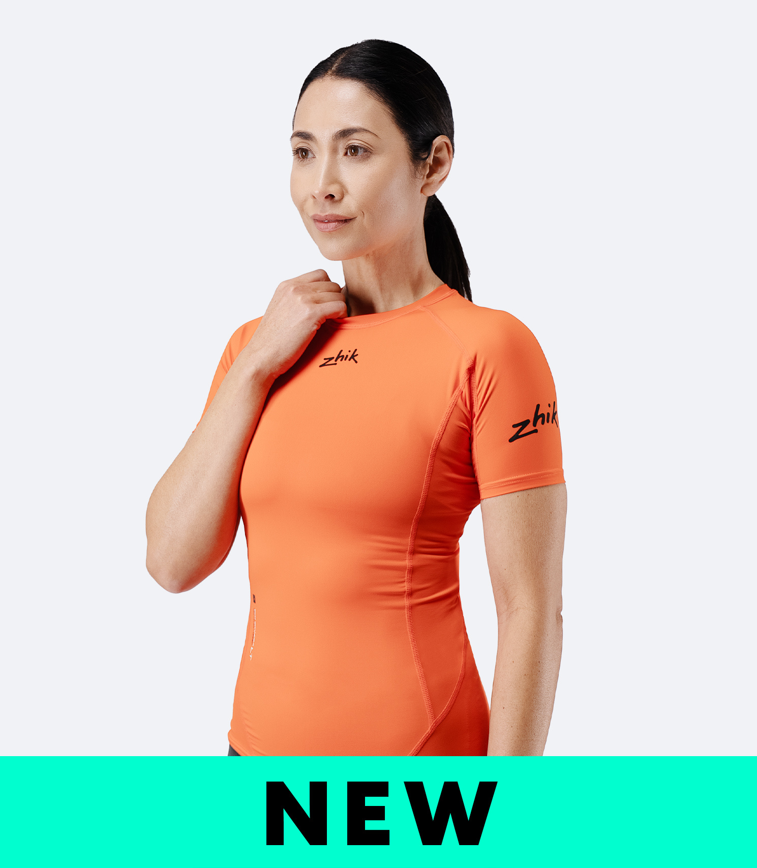 Women's Eco Spandex LT Short Sleeve Baselayer Top - Flame Red, image 2