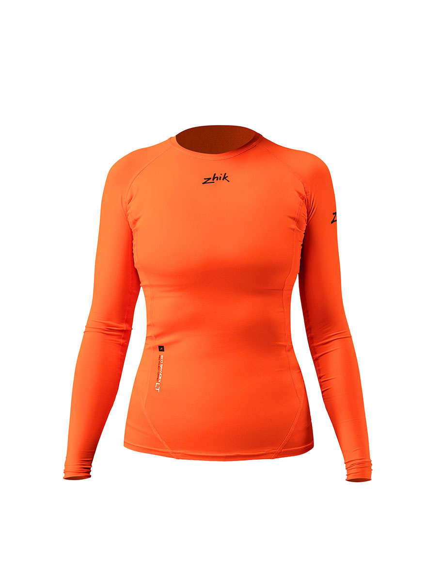 Women's Eco Spandex LT Long Sleeve Baselayer Top - Flame Red