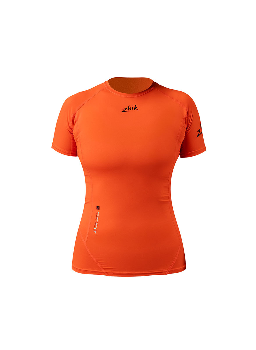 Women's Eco Spandex LT Short Sleeve Baselayer Top - Flame Red